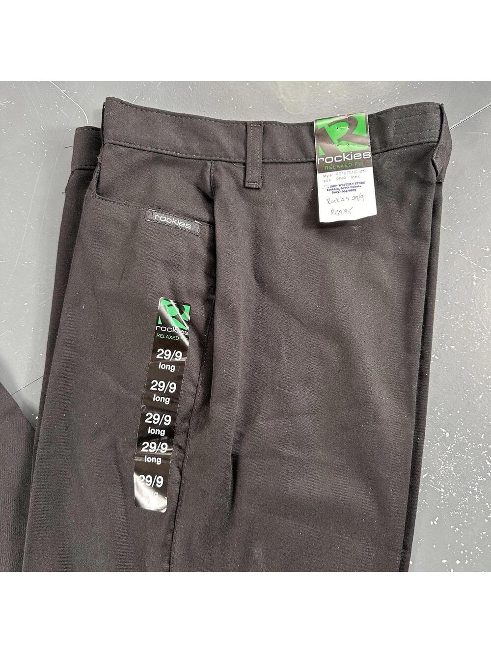 VTG Rockies Pants Women 29/9 Black Stretch Twill No Pocket 29x32 Inseam NWT USA - Picture 9 of 9
